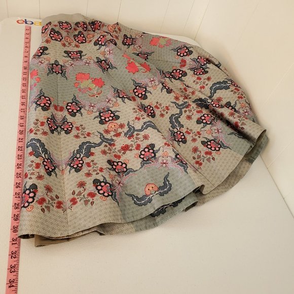 Siddhartha Bansal Anthropologie Womens Saanvi Floral Skirt Size 6 Gray Full Midi - Picture 11 of 12